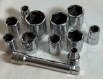 Lot Of 11 Blackhawk 1/2 Drive Sockets And Extension - 1-1/4" Down To 3/8". Fixed Price $62.96.