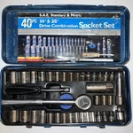 Vtg Wilmar 40pc Socket Set Metric Sae 1/4" And 3/8" Drive Combo W1173 Metal Case. Fixed Price $34.97.