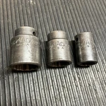 Mac Tool Used Vp302 15/16 , Vp242 3/4 & Vp202r 5/8 12 Point Impact Sockets. Fixed Price $18.00.