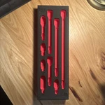 Snap On Red Foam Organizer Only/9pc 3/8" Dr. Extension Adapter Set Fm209ex01br. Fixed Price $149.95.