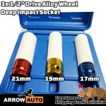 3pc Non-marring Impact Wheel Sockets Tool Set Deep Thin Wall 17mm 19mm 21mm. Fixed Price $25.84.