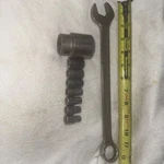 Vintage Wright Wrench And Sockets. 15/16 Combination Wrench. (8). Fixed Price $30.00.