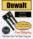 Dewalt Flex Torq Elite Series 3/8" Socket Adapter Impact Nut Driver 5/16" 1/4". Fixed Price $11.99.