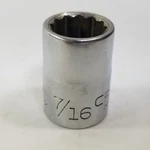 Vintage Craftsman 3/8" Drive 7/16" 12 Point Shallow Socket Tapered Vv 44332 Usa. Fixed Price $9.99.