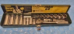 Sk 21 Pc Sae 3/8" Drive Socket Set Shallow & Deep No. 4521-9 W/metal Box Vtg Usa. Fixed Price $124.00.