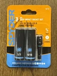 Spyder 3-pack 3/8-in Deep Socket Set. Fixed Price $14.99.