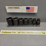 Craftsman Impact Socket Set 3/8" Dr. 7 Pc 6pt Short Usa Nos. Fixed Price $45.95.