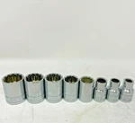 Sk Tools 12pts 1/2 Drive 8 Socket Set 40212 3/8" To 40132 1" New Old Stock Sae. Fixed Price $51.99.