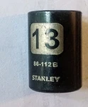 Stanley 13 Mm X 1/4" Standard Socket 86-112b Black Chrome 6 Pt Free Shipping. Fixed Price $9.96.
