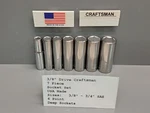 Craftsman Deep Socket Sae Std Set 7 Piece 3/8" Drive 6 Point Nos Usa. Fixed Price $44.99.