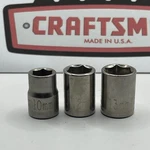 Craftsman V Series Metric Sockets 10 12 13mm 3/8 Drive 6pt Usa 43542 43544. Fixed Price $20.02.