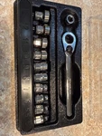 Snap-on 3/8" Drive 6-point Metric Flank Low Profile 12p Ratchet Socket Set. Fixed Price $199.00.