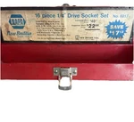 Vintage New Britain Napa Socket Set Tool Box Metal Case Usa Mechanics Toolbox. Fixed Price $34.99.