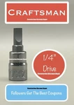 Craftsman 7/32 Inch Slotted Bit 1/4" In. Drive Socket Cmmt42691. Fixed Price $7.86.