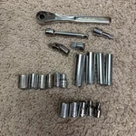 Craftsman 1/4 Drive Ratchet, Sockets And Extensions. Fixed Price $27.99.