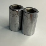 Snap On Msv11 11/32 & Msv12 3/8 Shallow Socket 1/4 Drive 6 Point Usa. Fixed Price $8.00.