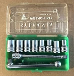 Vintage Meteor Socket Set 1/4 Drive - Made For Sylvania Tool Kits Buffalo Ny. Fixed Price $25.00.
