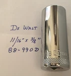 Dewalt 11/16" X 3/8" Dr Deep Polished Chrome Socket 88-990d 6pt Free Shipping. Fixed Price $9.96.