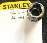 Stanley 7/16" X 1/2" Dr Standard Chrome Socket 6 Pt # 86-442 Free Usa Shipping. Fixed Price $9.96.