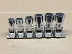 Snap-on 6pc Sae Universal Socket Set - 1/2" Drive Rare 12 Point 9/16 7/8". Fixed Price $329.95.