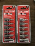 New Craftsman 6pc Sae 6pt 3/8 Drive Hex Bit Socket Set 2pk Pn: Cmmt34447. Fixed Price $27.00.