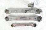 3 Snap-on Vintage Ratchet Box Wrenches R2022 R2024sh R1214a & Af240 Socket. Fixed Price $39.95.