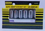 Rare Vintage 1981 Stanley 8 Pc Deep Socket Set 1/4" Drive Nos Sealed Pkg Us Made. Fixed Price $34.99.