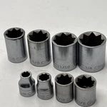 Craftsman Tools =v= Sae Double Square Plug 8 Point Socket Set Master Lot Pcs. Fixed Price $76.87.