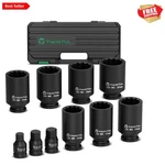10-pc 1/2" Drive Deep Impact Axle Nut Socket Set - High Torque 12-point Design. Fixed Price $75.95.