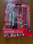 Craftsman 24-piece Standard (sae) Polished Chrome Mechanics Tool Set. Fixed Price $36.00.