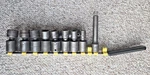 Mac 1/2 Drive 8pc Sae 6-pt. Shallow Univ Swivel Impact Socket Set Rail & 5" Ext. Fixed Price $104.95.