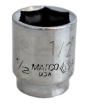 Matco Tools Usa A166b 1/2" Sae Shallow Socket 1/4" Drive 6 Point Chrome Finish. Fixed Price $9.99.