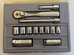 Vintage Sears Craftsman Made In Usa 14 Piece 3/8 Drive Socket Set W/case V G. Fixed Price $72.00.