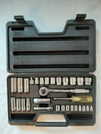 Htf 30pc Blackhawk 3/8+1/4 Drive Socket Set Sae 6pt 3/16-7/8 Deep/reg Chrome Usa. Fixed Price $137.27.