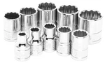 Performance Tool W38500 10 Piece 3/8 Inch Drive 12pt Sae Skt Set. Fixed Price $24.80.