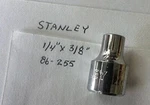 Stanley 1/4" X 3/8" Dr Standard Socket 6 Pt # 86-255 Chrome Finish Free Ship. Fixed Price $8.96.
