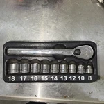 Snap-on Usa 3/8" Ratchet Flank Drive 6point Metric Socket Set Rfsm 8 18mm W Tray. Fixed Price $165.00.