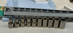 Craftsman 34457, 10pc 12pt 1/2 Drive Metric Sockets On Rack, 9-15, 17-19mm, Usa. Fixed Price $62.00.