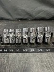 Craftsman Usa -v- Sae 6pt. 3/8" Drive 7-pc Swivel Flex Socket Set 3/8"-3/4" Nice. Fixed Price $58.64.