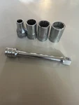 Snap-on Usa 1/2" Drive Sae Shallow 12 Point Sockets Sw 120 190 201 221 + Fx4. Fixed Price $36.00.