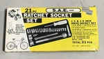 K-mart Homeowners 21-pc Sae 1/4 & 3/8 Inch Drive Socket Set. Fixed Price $29.50.