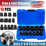 Impact Bolt Extractor Set Nut Remover Stripped Extraction Socket Tool 13x Us. Fixed Price $11.99.