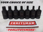 New Craftsman 1/2" Drive Impact Torx Bit Socket Your Choice Of Single Or Set. Fixed Price $13.88.