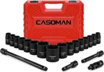 20pcs 1/2" Drive Shallow Impact Socket Set With Case,metric,cr-v,6-point Sockets. Fixed Price $53.96.