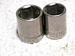 Craftsman 9/16, 1/2, G2 Shallow 2 Pce Sockets 1/4" Drive Sae Usa. Fixed Price $4.95.