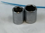 Husky 20014 & 20016, 1/2in. 7/16in. 2pc 1/4 Drive 6pt Sae Sockets, Usa -blue. Fixed Price $4.00.