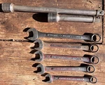Vtg Sk Tools Wayne 5pc Sae Combo Wrench Set + 5" & 10" Extensions 15mm. Fixed Price $60.00.