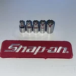 Snap-on Tools 1/4" Drive 6 Pt 12pt Sae Socket Lot Of 5 Mv Msv 3/16 - 11/32. Fixed Price $27.95.