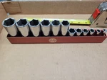 Mac Tools Usa 12-piece 3/8" Drive Sae 6-point Deep Socket Set 1/4 -15/16". Fixed Price $140.00.