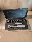Vintage Craftsman 3/8" Ratchet Drive 6 Pt Socket Set 34813 Made In Usa 12 Pc. Fixed Price $28.50.